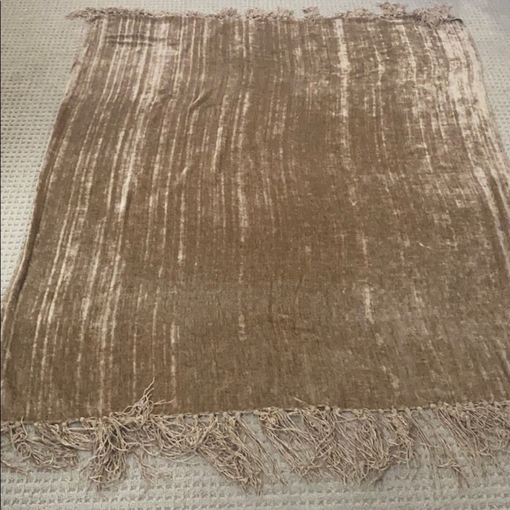 64 x 50” golden brown throw